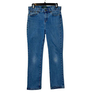 Ralph Lauren Women's Straight Leg Jeans in Classic Blue Denim